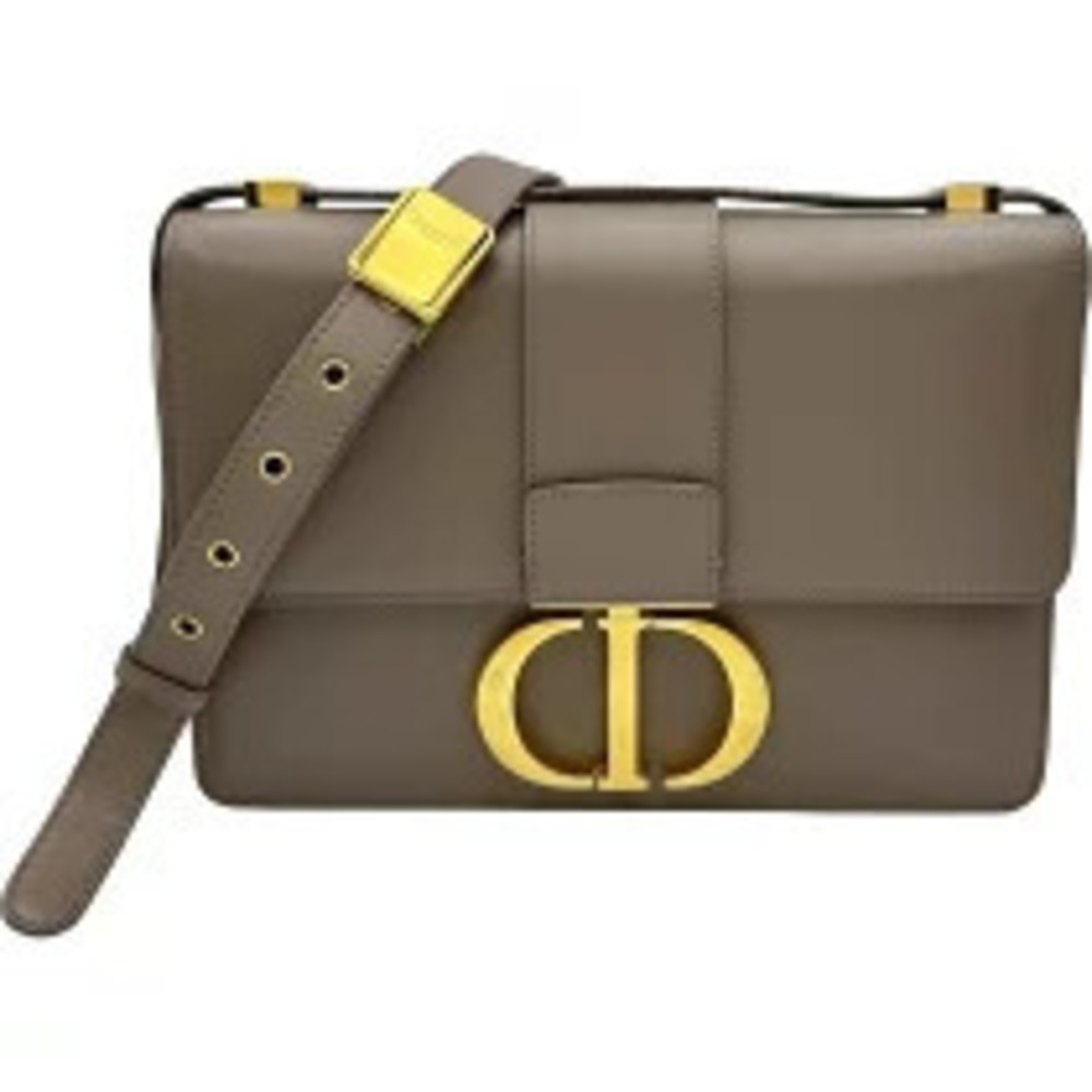 Christian Dior Montaigne Shoulder Bag Brown Leather